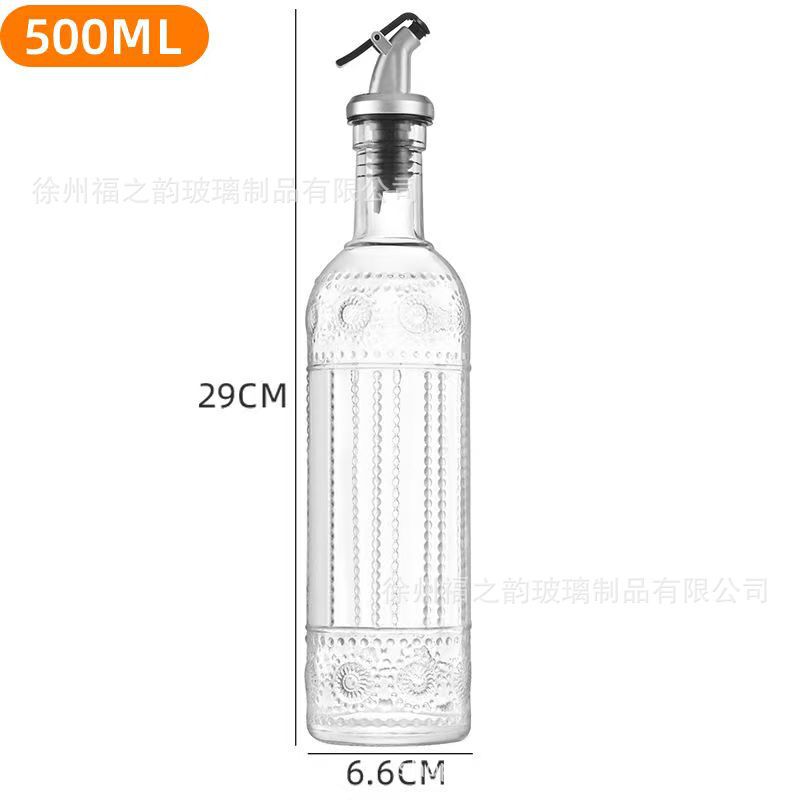 现货复古透明玻璃油瓶自动开合油嘴油瓶厨房家用料酒醋酱油瓶|undefined