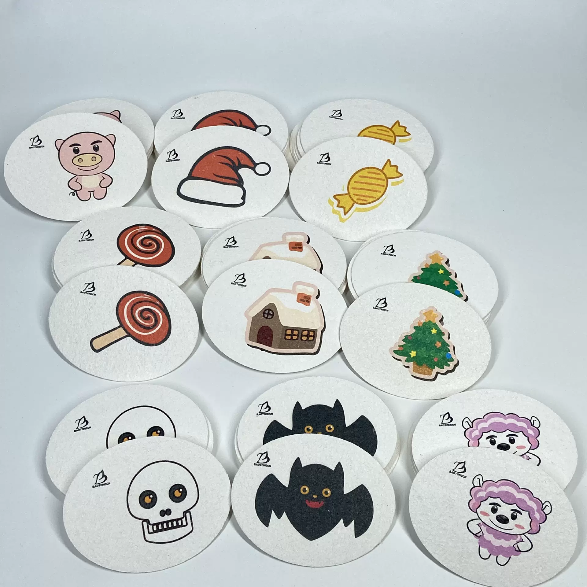 厂家外贸卡通印花压缩木浆棉海绵擦洗碗海绵厨房清洁木浆海绵