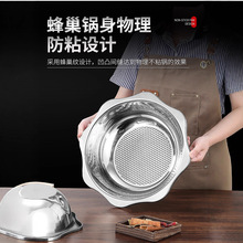 八角太阳盆不锈钢火锅锅商用鸳鸯锅电磁炉专用家用清汤锅干锅饭店
