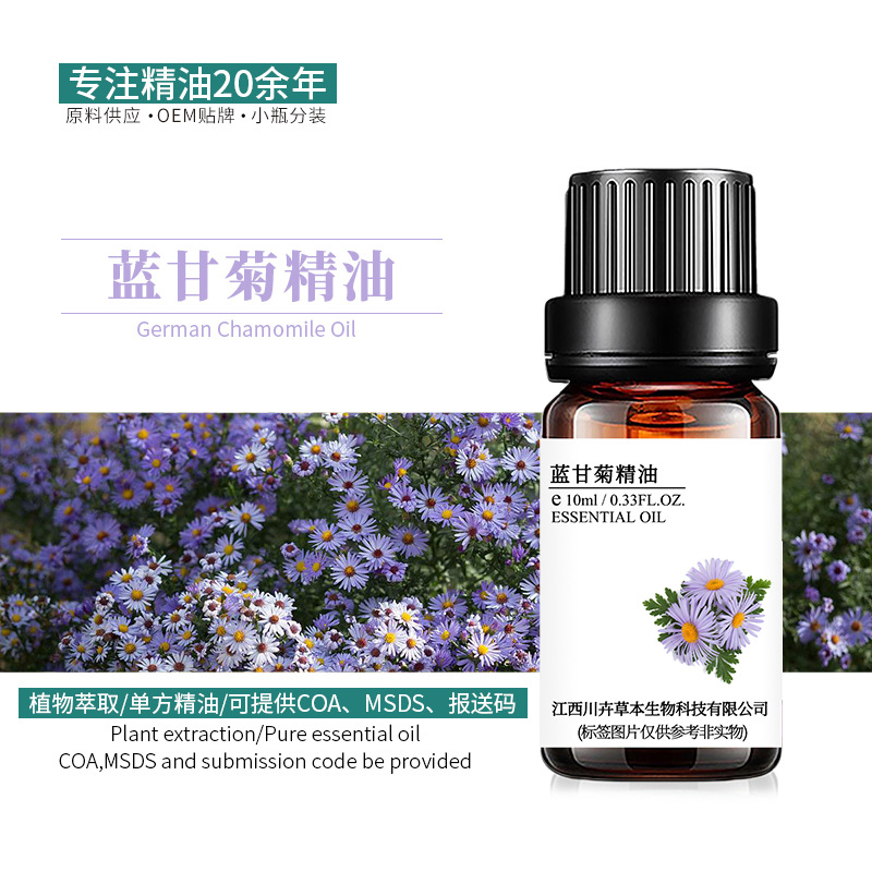 德国洋甘菊精油 蓝甘菊精油单方精油化妆品原料批发 蓝甘菊油
