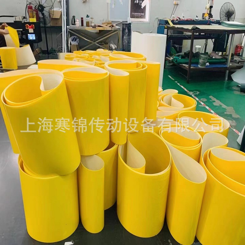锂电池输送带防静电输送带 1.5mm PU黄色输送带 黄色导电带