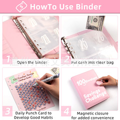 100EnvelopeChallenge活頁本 100天省錢存錢本挑戰現金信封儲蓄本