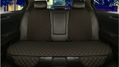 Universal seat cover Seat Cushion, One-Piece Drop Shipping - rear-row-backrest-black-gold-linen