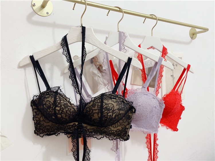 Damen Spitzen Bh Und Slip Set Mit Neckholder Und Verschluss_voghion.com