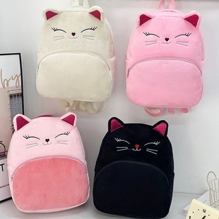 Cross-border Hot Cartoon Children's Backpack Carpet Supply Backpack Kindergarten Plush Cat Cartoon Backpack Children's Bag