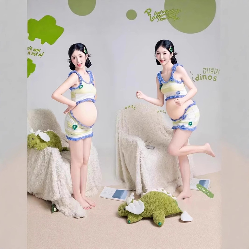 New Style Studio Maternity Photo Clothing, Fresh and Pure, High-End Photography for Pregnant Mothers, Belly Photo Clothes for Home Shooting