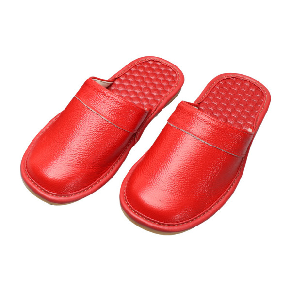 Leather women's breathable non-slip slippers all-season for men and…