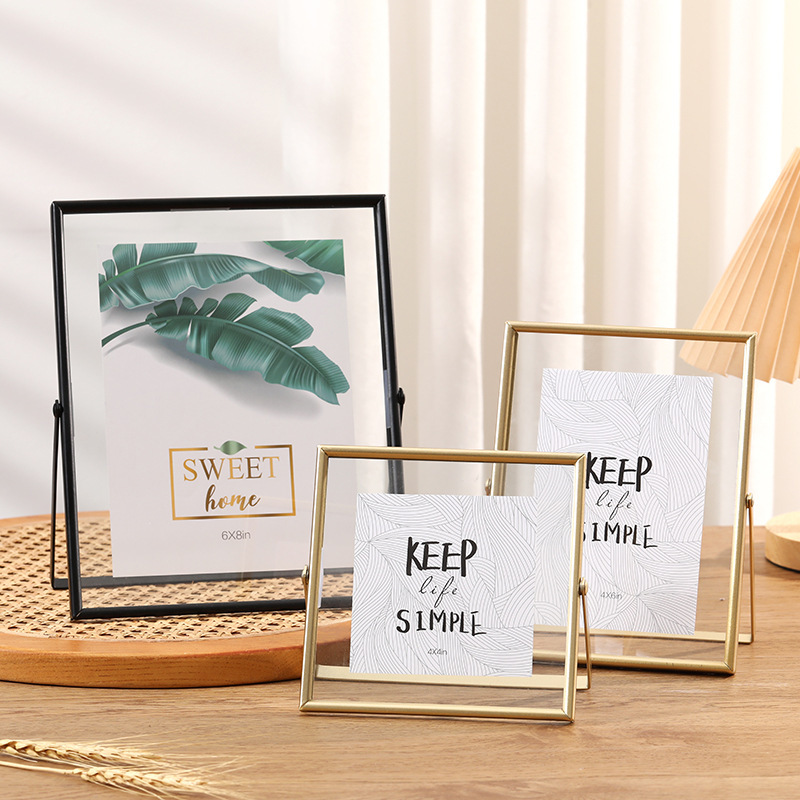 Cross-border metal photo frame polo photo table 6 inch 78 inch calligraphy calligraphy painting frame dried flower decoration