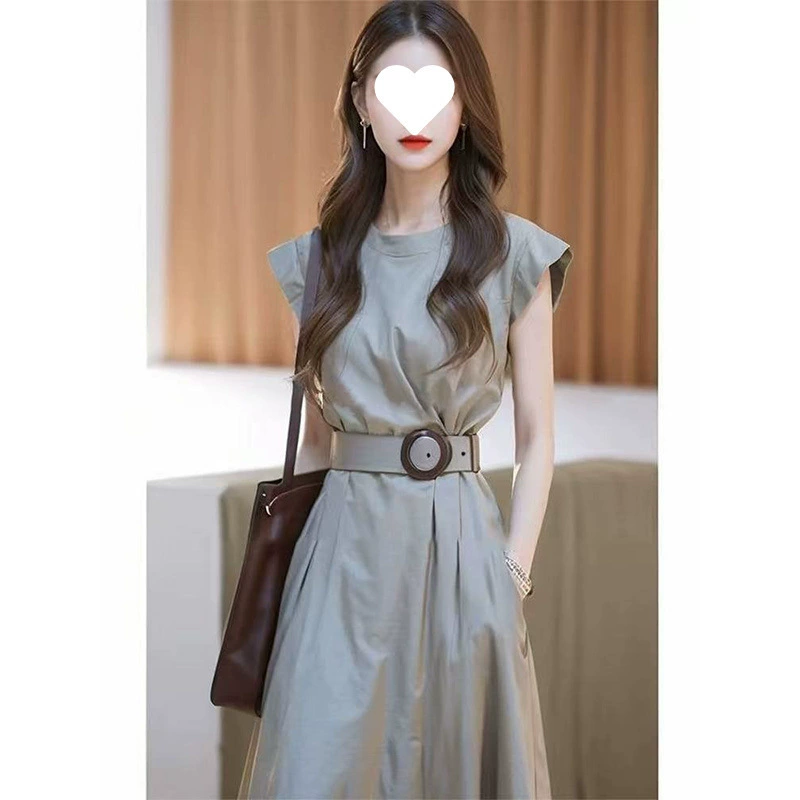 Минималистичное уникальное шикарное серое платье с завышенной талией для женщин 2025, новый модный летний люксовый высококлассный стиль