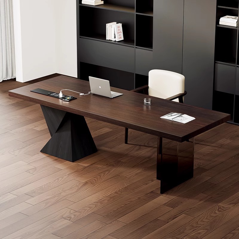 Italian minimalist desk with socket light luxury modern simple home…