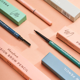 Maxfine Morandi Color Double-Ended Ultra-Fine Eyebrow Pencil Waterproof Non-Smudge Long-Lasting Smooth Genuine Makeup Wholesale