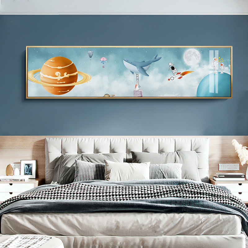 现代简约沙发背景墙卡通人物星球儿童房挂画床头画 客厅装饰画|ms