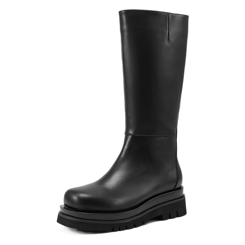 Мужские Ботинки Челси из натуральной кожи, высокие сапоги на платформе, мужские ботинки с увеличенным ростом, сапоги из воловьей кожи с верхним слоем, ботинки Гуанчжоу