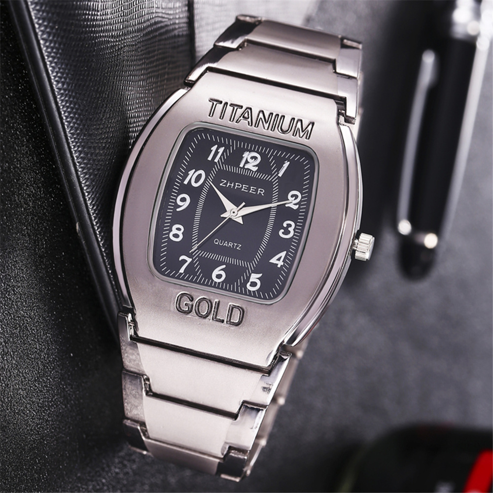Street Occasion Quartz Movement Solid Color Pattern Business Solid Color Single Folding Buckle Quartz Men's Watches