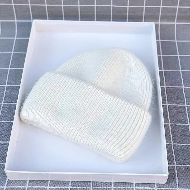 Piel de conejo engrosada sombrero de lana para las mujeres de moda Corea del Sur ins moda Otoño e Invierno japonés frío sombrero cálido Jersey rizado sombrero de punto