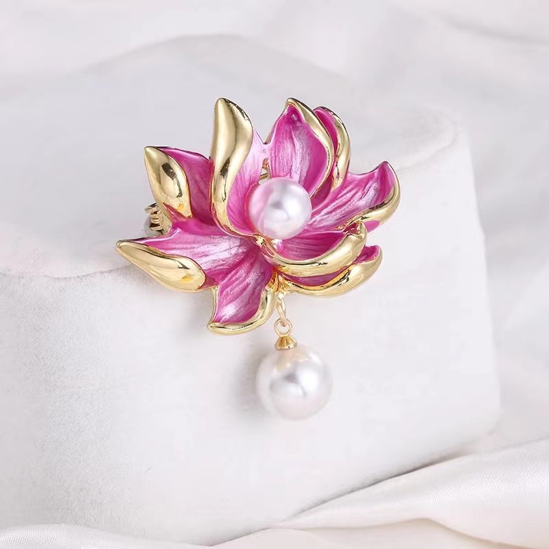 Broche fleur exquise de style chinois cheongsam, accessoires de veste de vêtements haut de gamme de luxe léger, broche anti-exposition_voghion.com