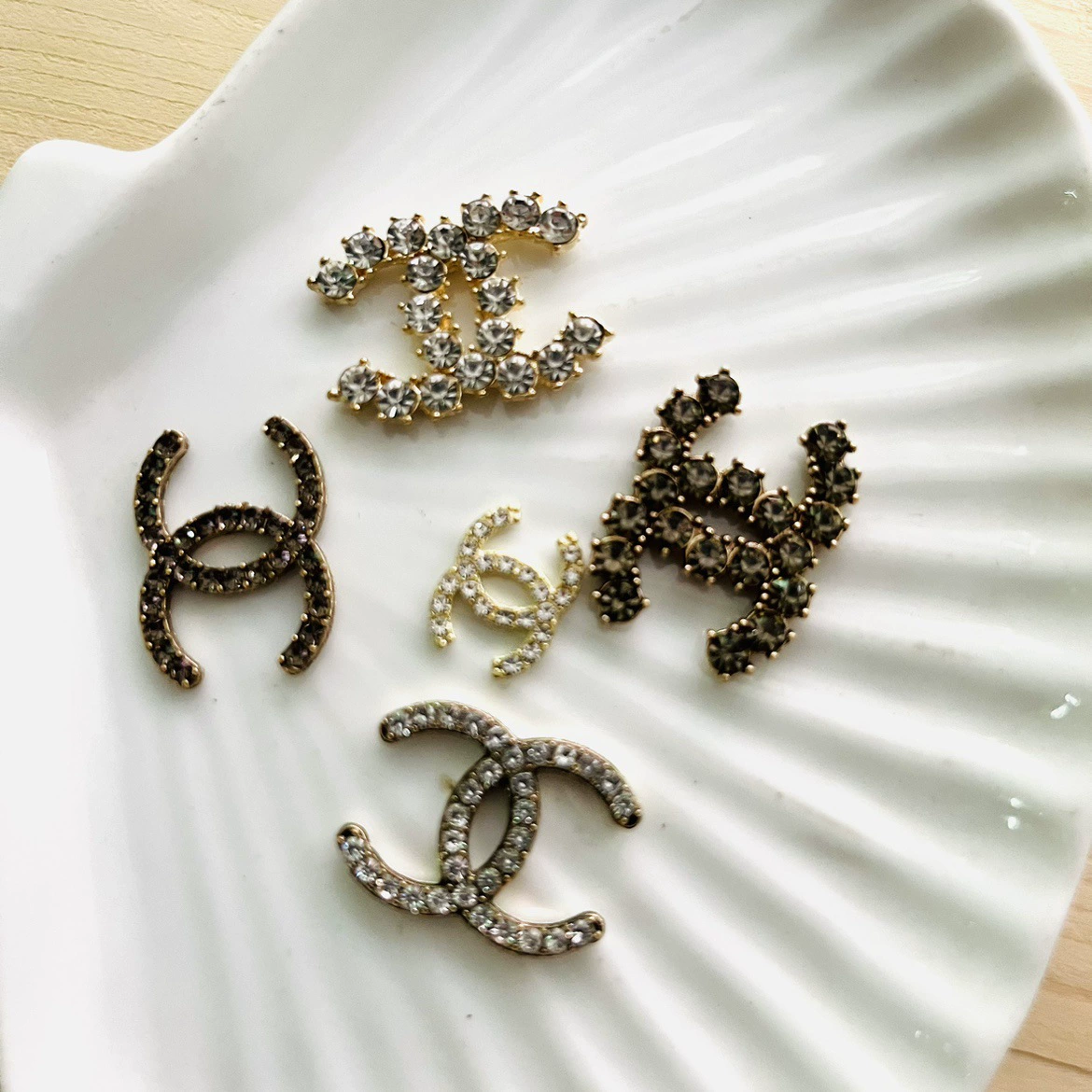 Аксессуары ручной работы из сплава, чехол для мобильного телефона, двойная брошь, серьги со стразами, материал, небольшой аромат, аксессуары для волос, заколка C, аксессуары нет