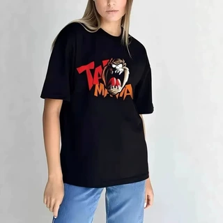 修身时尚舒适洋气简约宽松内搭印花融合减龄短袖系列甜美风美式