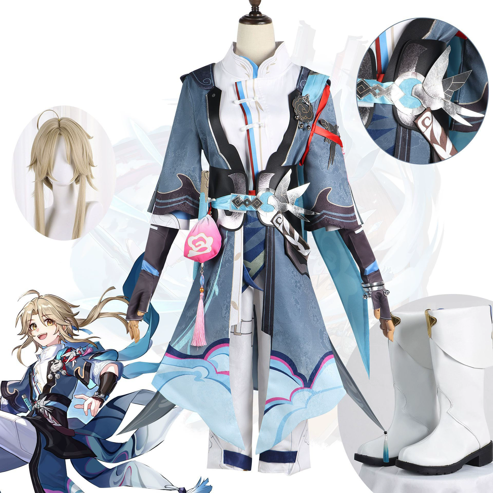 Крушение звездного купола Железнодорожная игра Cos Yanqing Косплей Мужская одежда Moha Tour Игры Аниме Второй костюм