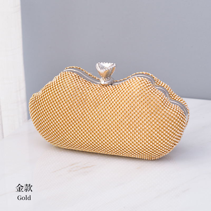 Bolso de noche de fiesta transfronteriza bolso de vestido de decoración de diamantes bolso de hombro de cadena de embrague retro europeo y americano banquete bolso de mujer al por mayor