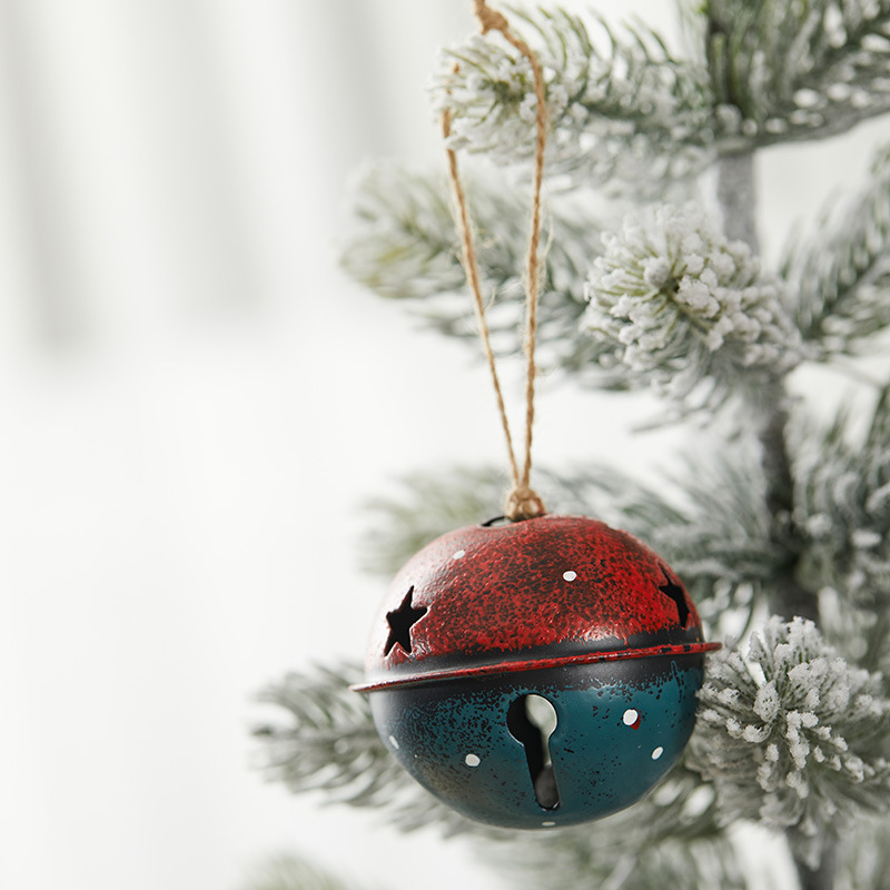 Buscando madera 6cm8cm de Navidad colgante de campana de hierro forjado decoración de Navidad decoración de árbol de Navidad campana sonará