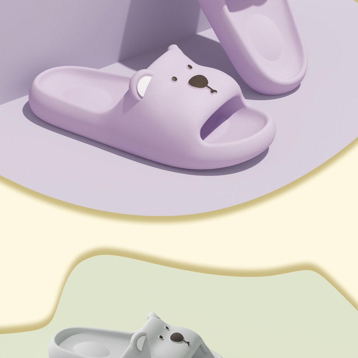 Antislip badslippers met berenontwerp voor dames en heren_voghion.com
