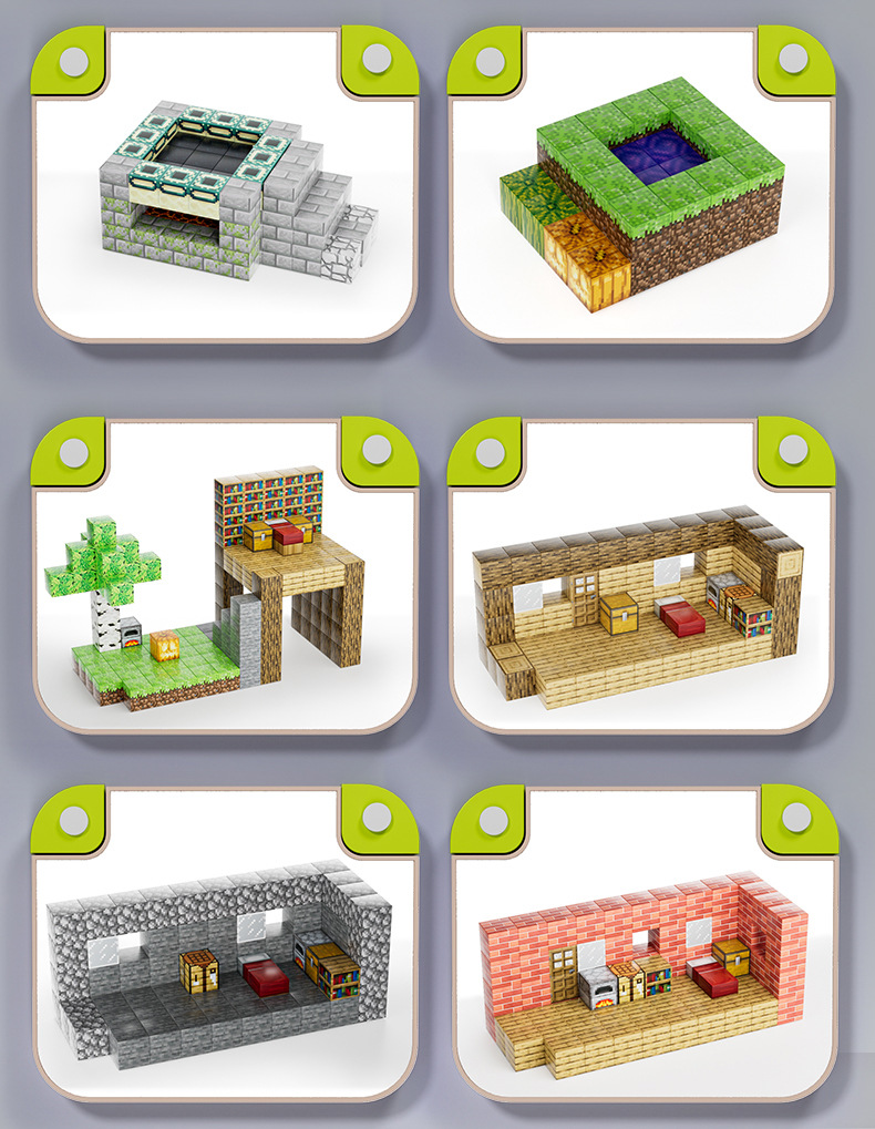 TikTok Edition Minecraft Manyetik Bloklar Serisi Yapı Taşları Çocuk Eğitici Montaj Oyuncak Manyetik Yapı Taşları Oyuncak.