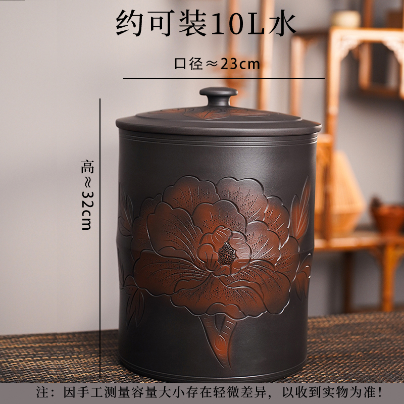 ✅ 雲南建水紫陶水タンク家庭用水貯蔵バケツ茶道水汲み浄水バケツ大型セラミックティーバケツ|undefined