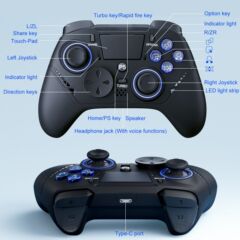 メーカー直販ps 5ゲームハンドル、プラグアンドプレイps 5汎用有線ハンドル振動六軸ジャイロスコープ体感
