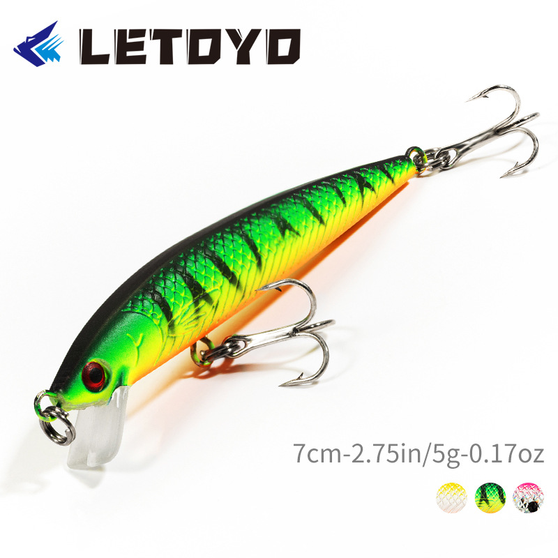 Shallow Diving Minnow Lures Sinking Minnow Baits Fresh Water Bass Swimbait Tackle Gear