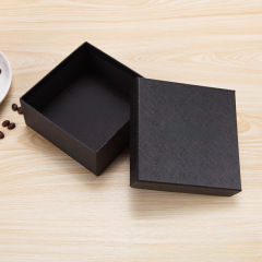 Factory leather paper gift packaging box black rectangular paper box belt gift box gift box wholesale 