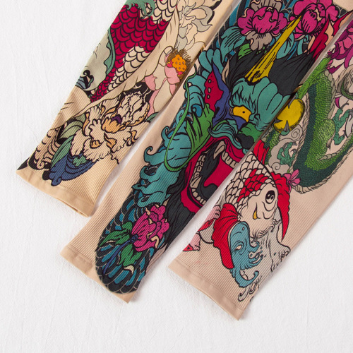 Gaming Sun Protection Sleeve Suits for Men Summer Outdoor Motorbike UV Protection Arm Sleeves for Youth with Arm Tattoos Ice Silk Sleeve Suits