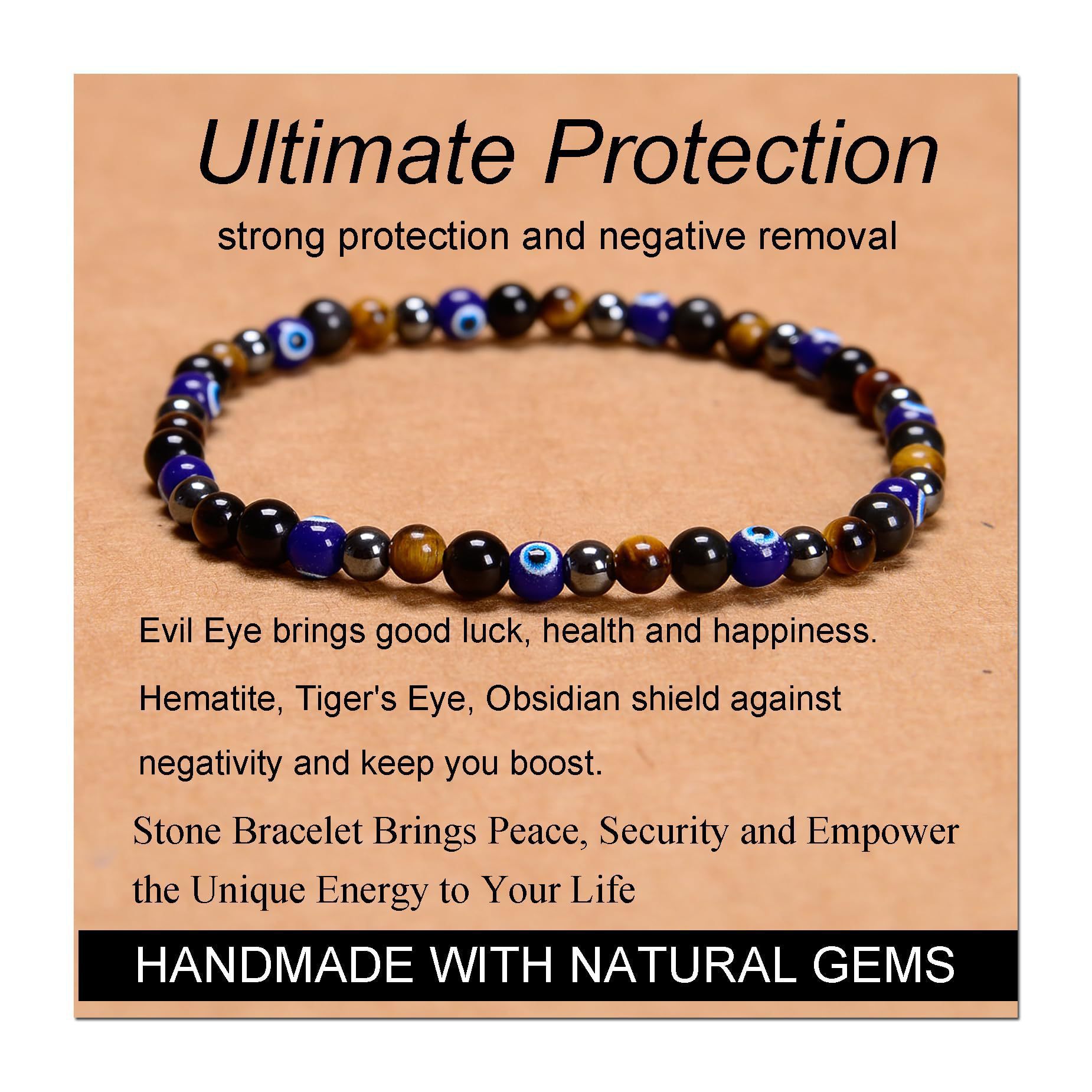 악마의 눈 흑요석 호랑이 눈 자석 팔찌