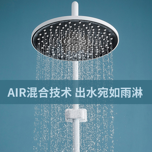 Intelligent constant temperature shower head set Home bathroom all-copper white shower rain shower head set