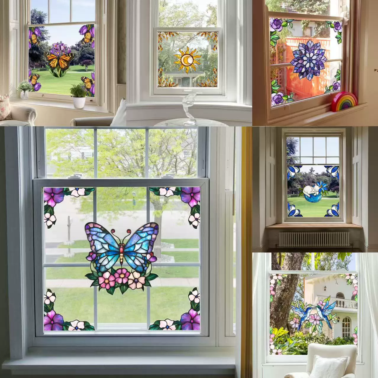 CBCJD301-320 двухсторонняя цветная роговая статическая стеклянная наклейка для птиц