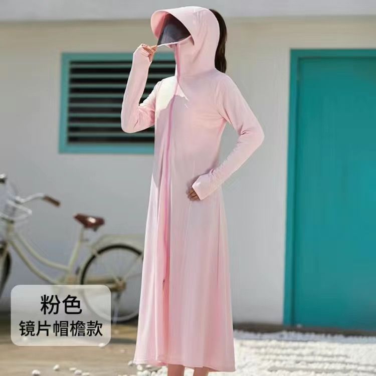 女性用日焼け止め服 2025 夏の日焼け止め服女性のアウターウェアロング抗 UV アイスシルク通気性日焼け止め軽量ジャケット|undefined
