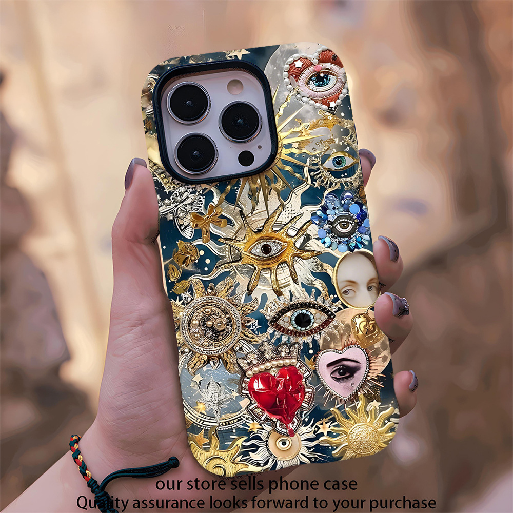 亚马逊热销苹果16太阳之眼菲林壳iPhone14pro欧美风17P手机保护套