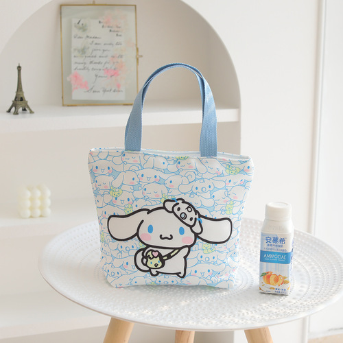 Japanese style cute multi-head series cartoon canvas hand storage bag outing tote bag lunch bag lunch box bag