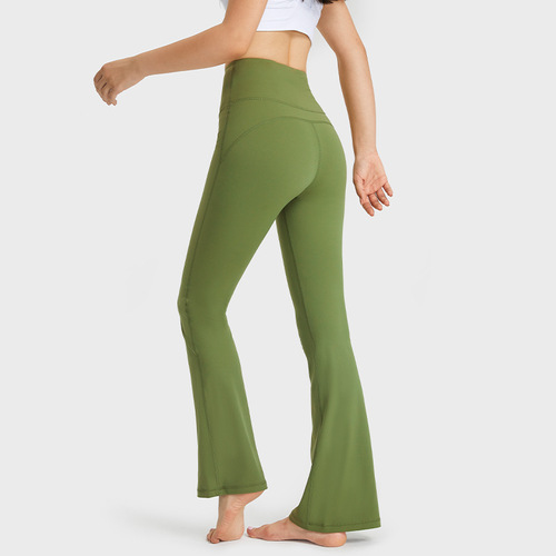 Shishi Zhihui's new yoga wide-leg pants, flared trousers, high-waisted hip-lifting casual and versatile nude stretch fitness pants