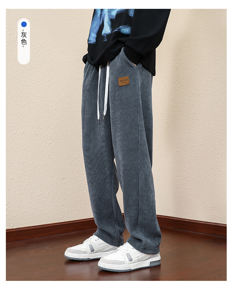 Men's Casual Straight-Leg Relaxed Corduroy Pants