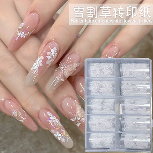10 new semi-transparent beautiful hand-painted snow mowing nail art starry sky transfer paper super fairy gentle wind butterfly transfer paper