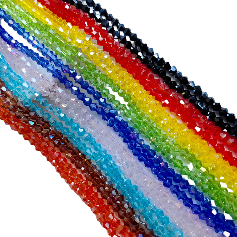 [10 pedidos mínimo] Cuentas puntiagudas de cristal Cuentas de diamante 23468mmAB Color Diy Tocado Accesorios para el cabello Zapatos Ropa Material con cuentas