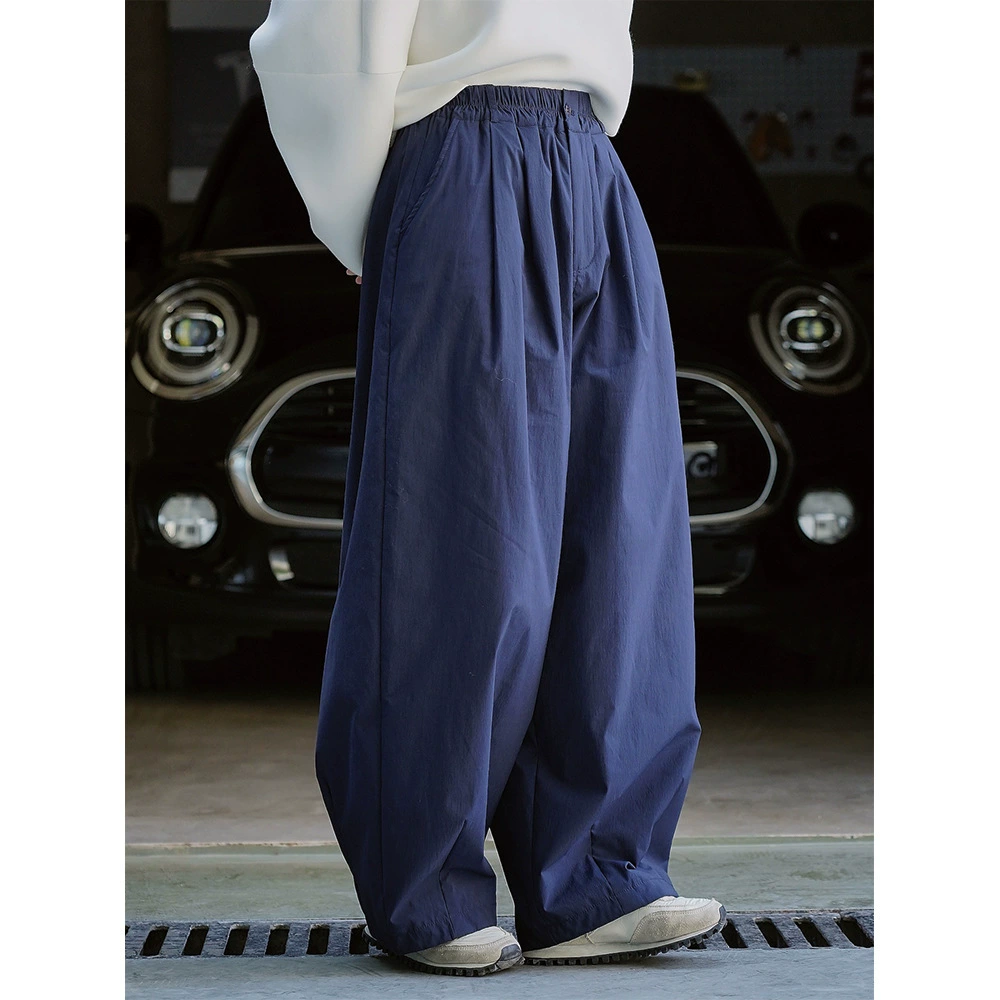 Новые зимние японские повседневные брюки с высокой талией и широкими штанинами в стиле ретро, ​​свободные утягивающие стеганые толстые теплые длинные брюки для женщин