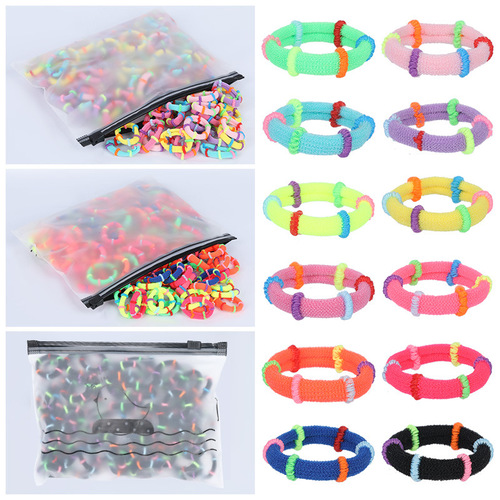 Baby hair tie 2.5cm small middle elastic washcloth loop 100 pieces bird bag hair tie for girls