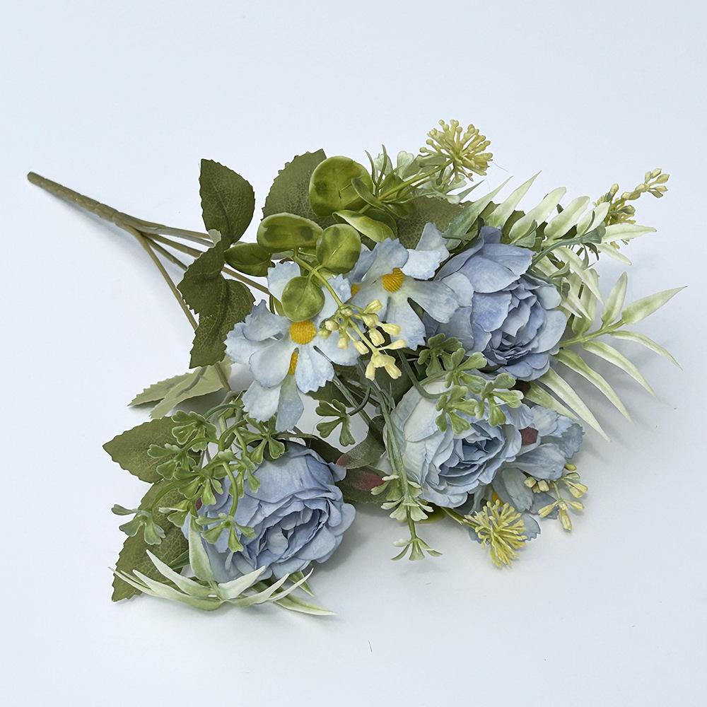 hand held artificial flowers peony buds artificial bouquets artificial green plants artificial flowers home plastic decorative ornaments_voghion.com