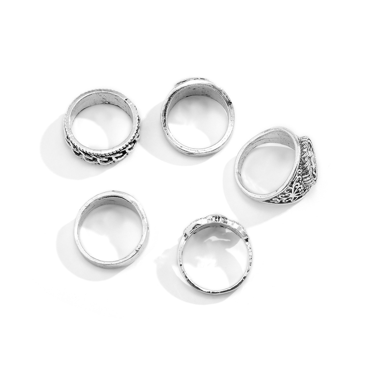 Plating Design Hip-Hop Retro Animal Alloy Plating Men's Rings Men Ring Sets