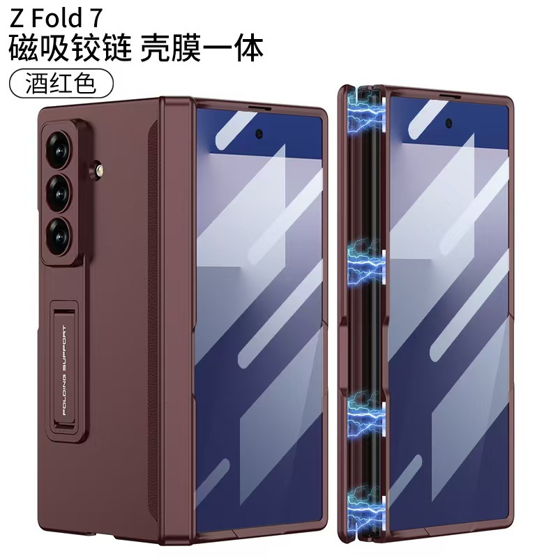 gkkはサムスンzfold7携帯電話ケース、薄型、落下防止、磁気折りたたみスタンド、シェルフィルム、正確な穴をすべて含むに適しています。|undefined