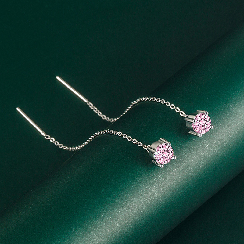 Fashion Square Copper Plating Zircon Drop Earrings 1 Pair