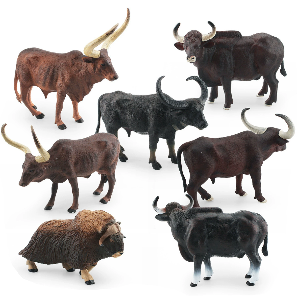Cross -border simulation forest animal musk, ox Akravati Bulls, Bull River Bulls, Golnue model static ornament