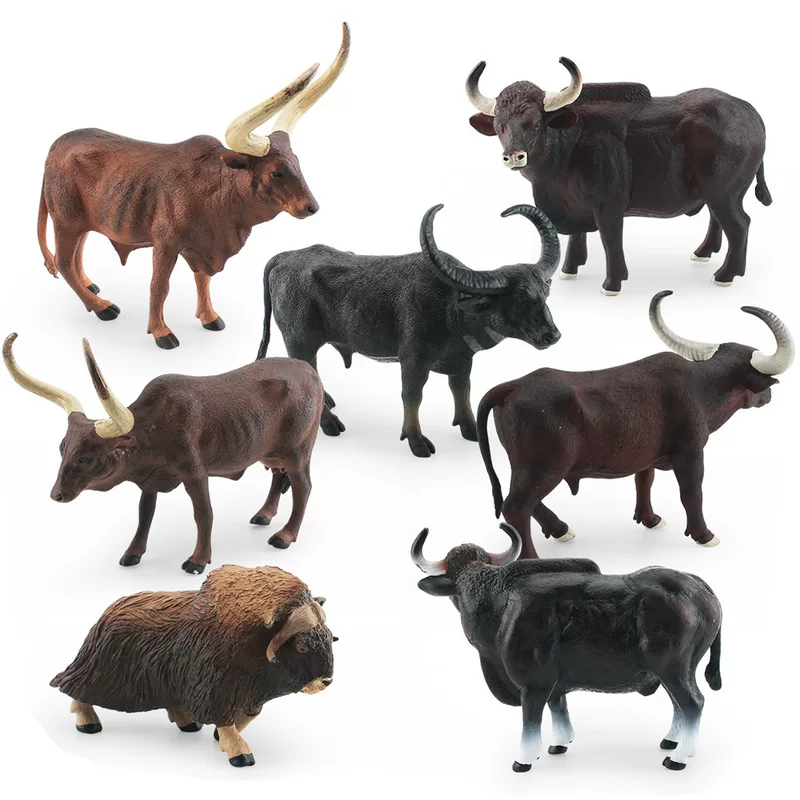 Cross -border simulation forest animal musk, ox Akravati Bulls, Bull River Bulls, Golnue model static ornament